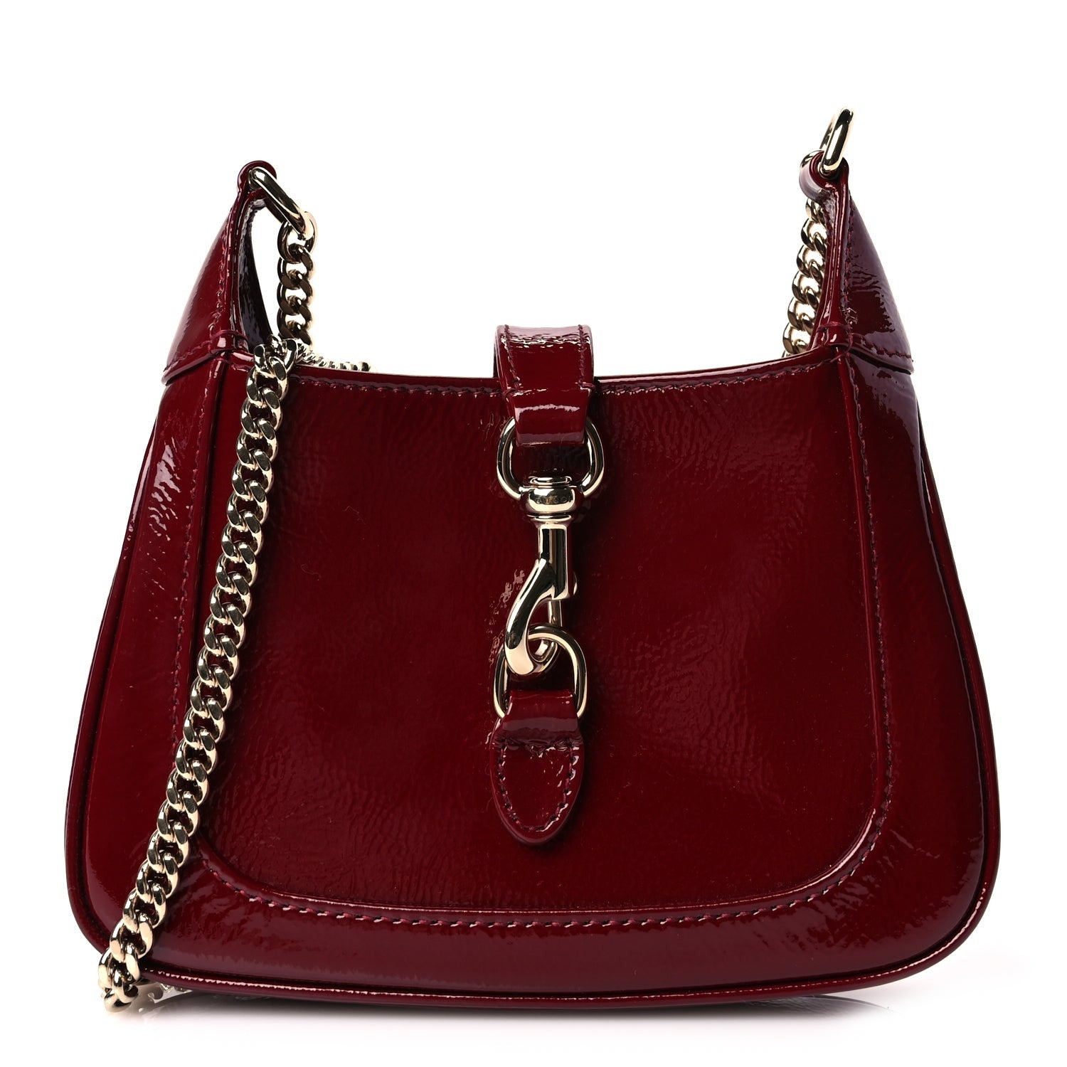 Gucci Crinkled Patent Mini Jackie Notte Bag Rosso Ancora Red 1 of 8