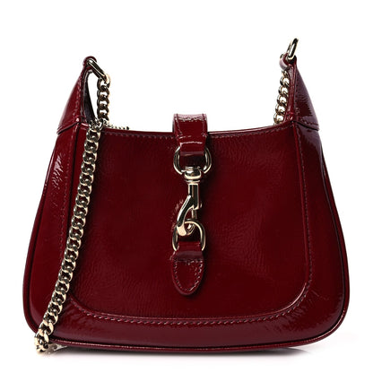 Gucci Crinkled Patent Mini Jackie Notte Bag Rosso Ancora Red 1 of 8