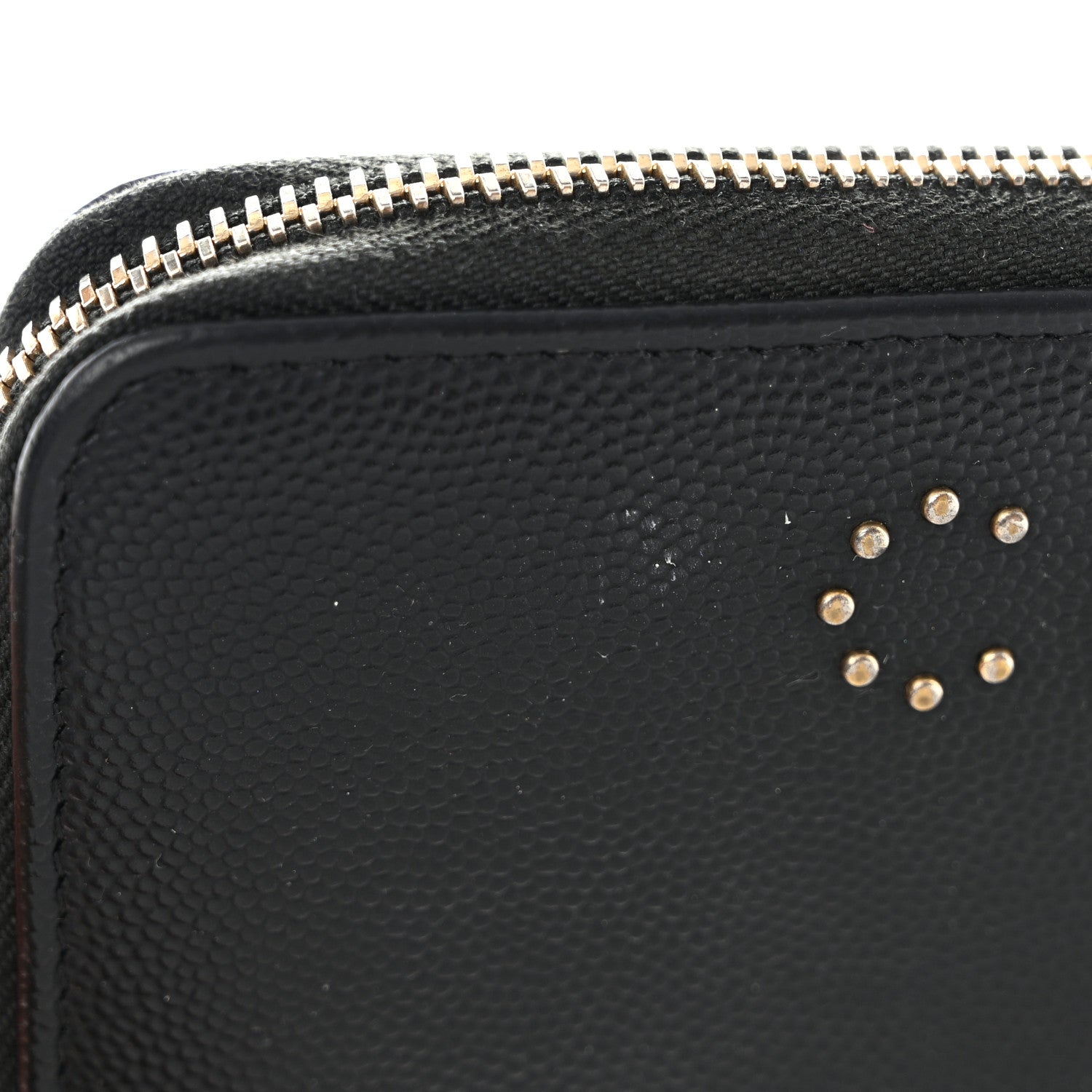 Chanel Caviar Studded Deauville Large Zip Around Wallet Black 9 of 10