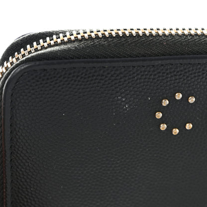 Chanel Caviar Studded Deauville Large Zip Around Wallet Black 9 of 10