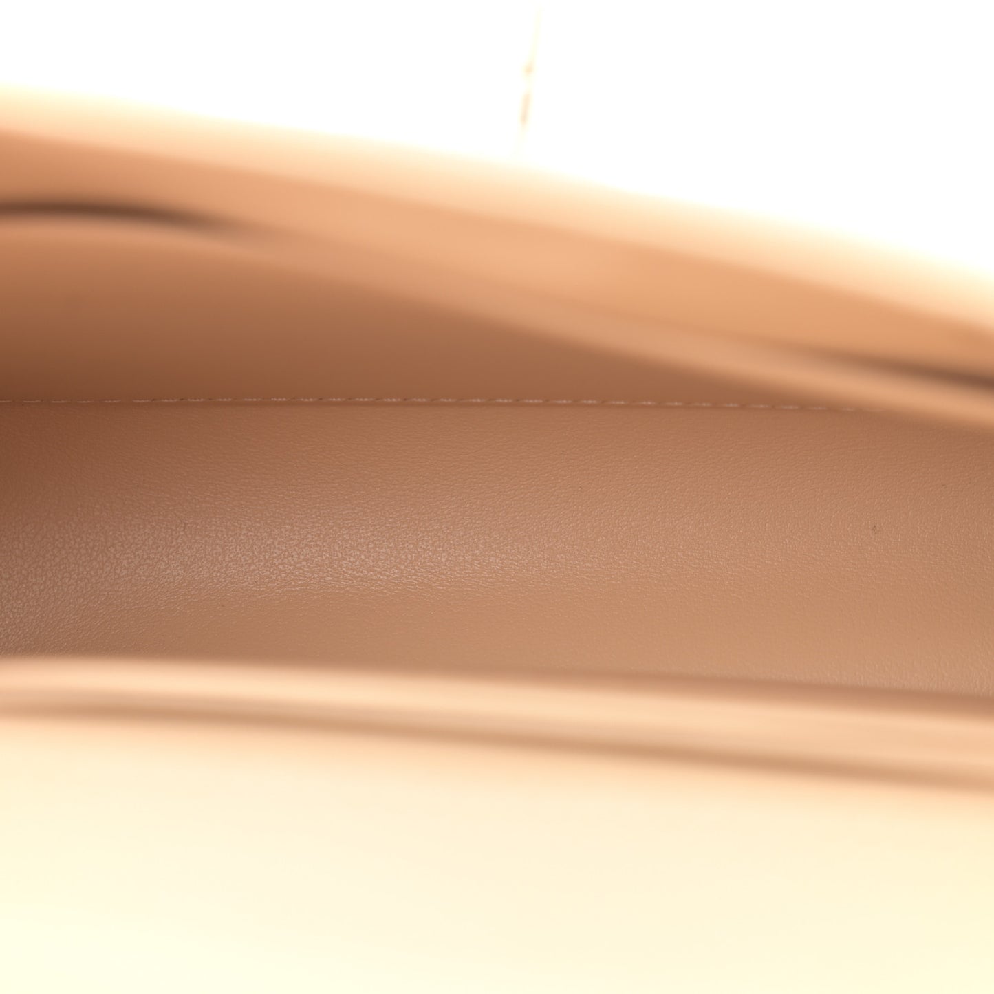 Caviar Quilted Coco Handle Clutch With Chain Beige