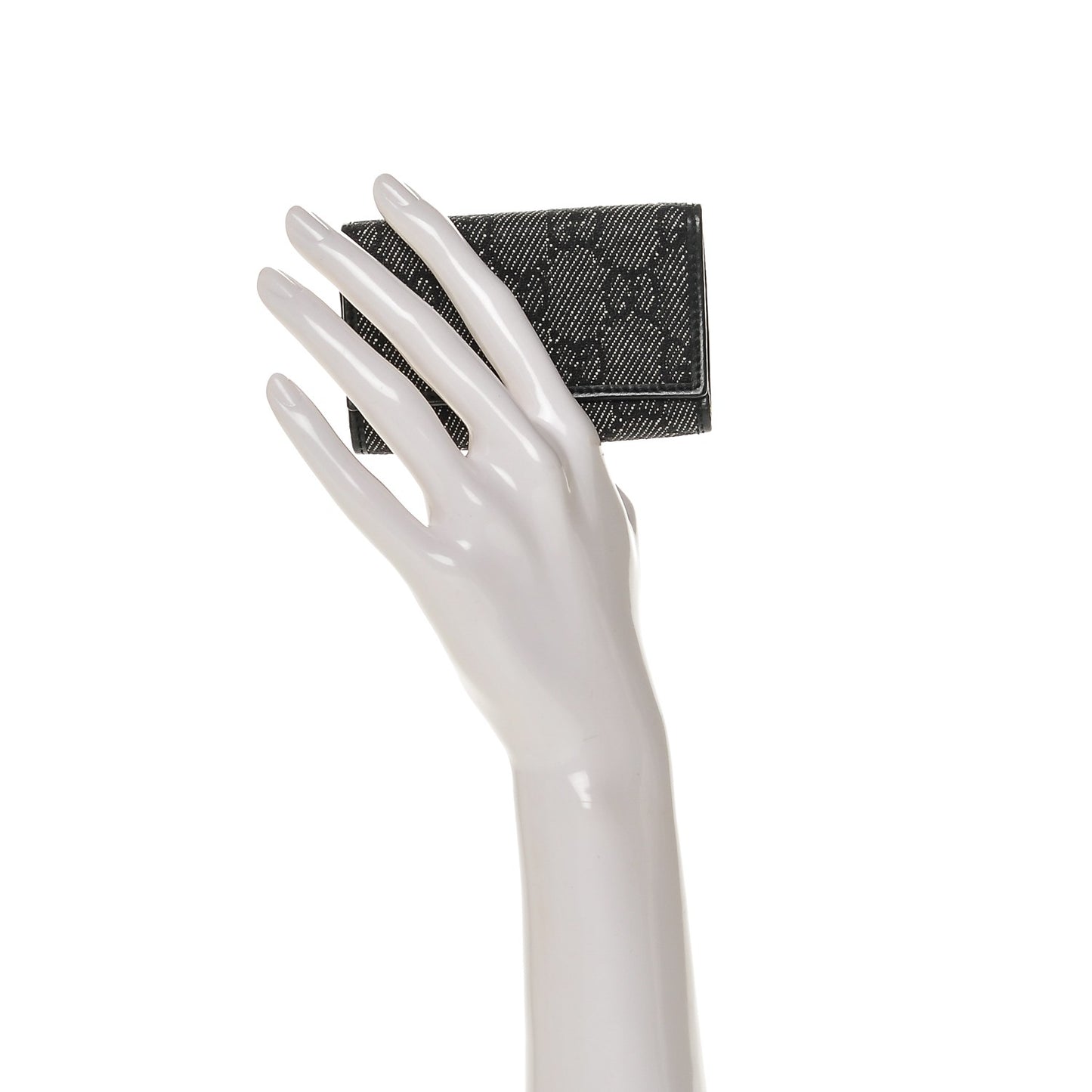 Denim Monogram 6 Key Holder Case Black