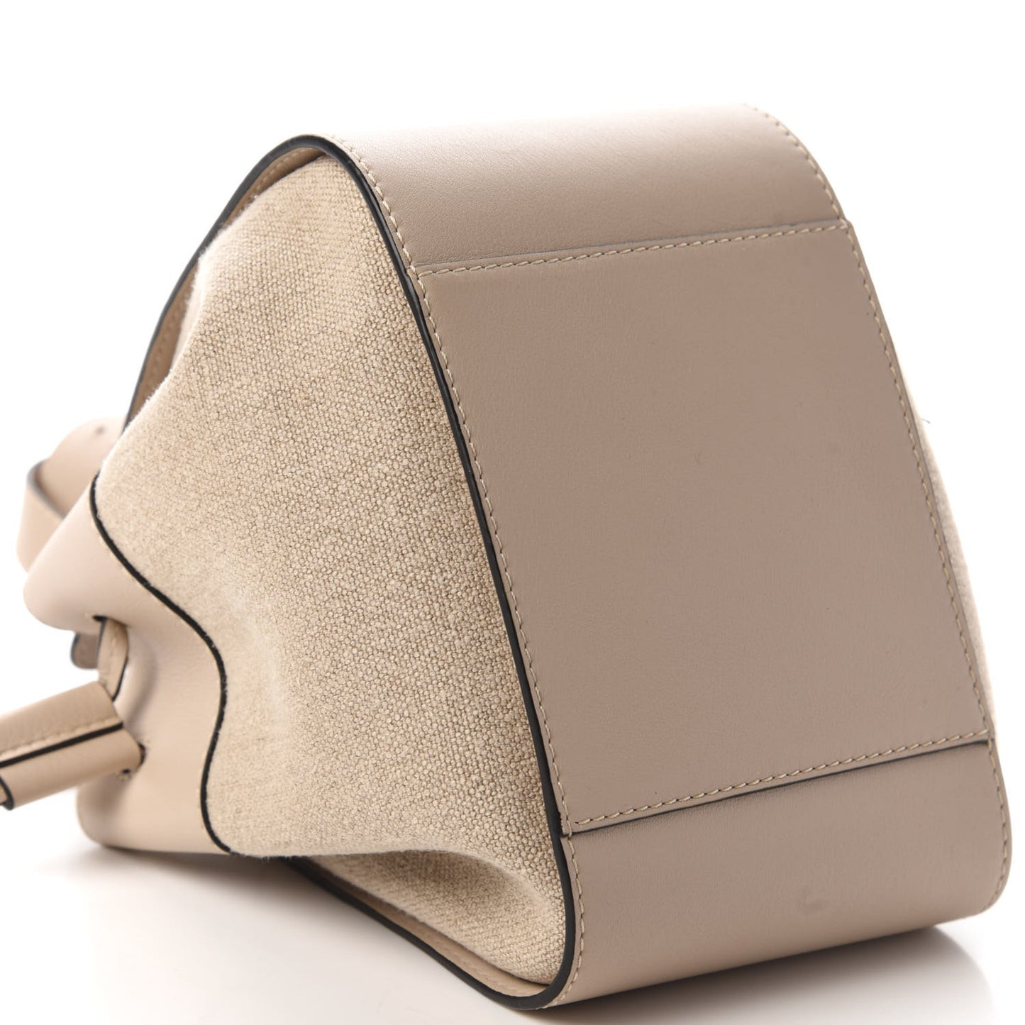 Calfskin Canvas Mini Hammock Shoulder Bag Natural Light Oat