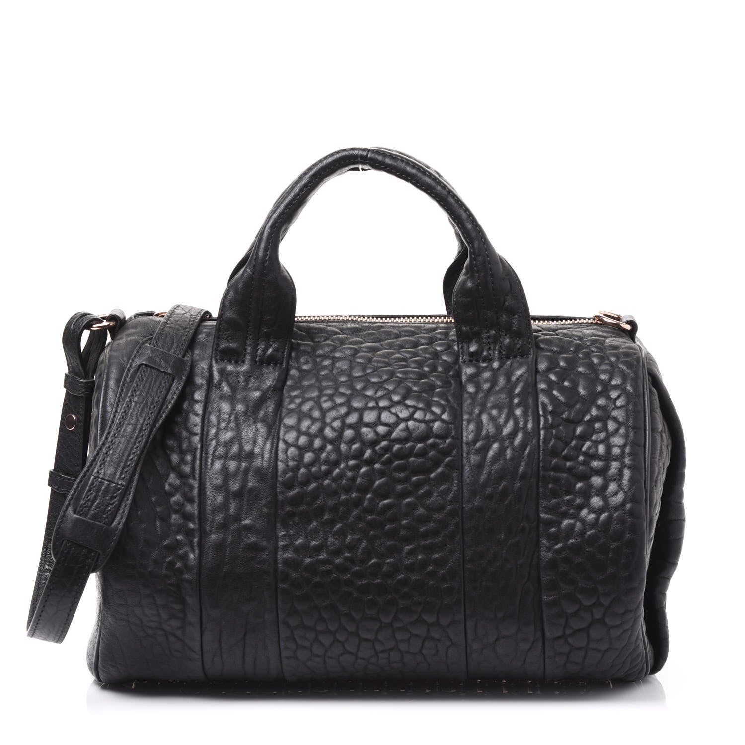 Alexander Wang Pebbled Lambskin Rocco Black Rose Gold Hardware 1 of 8