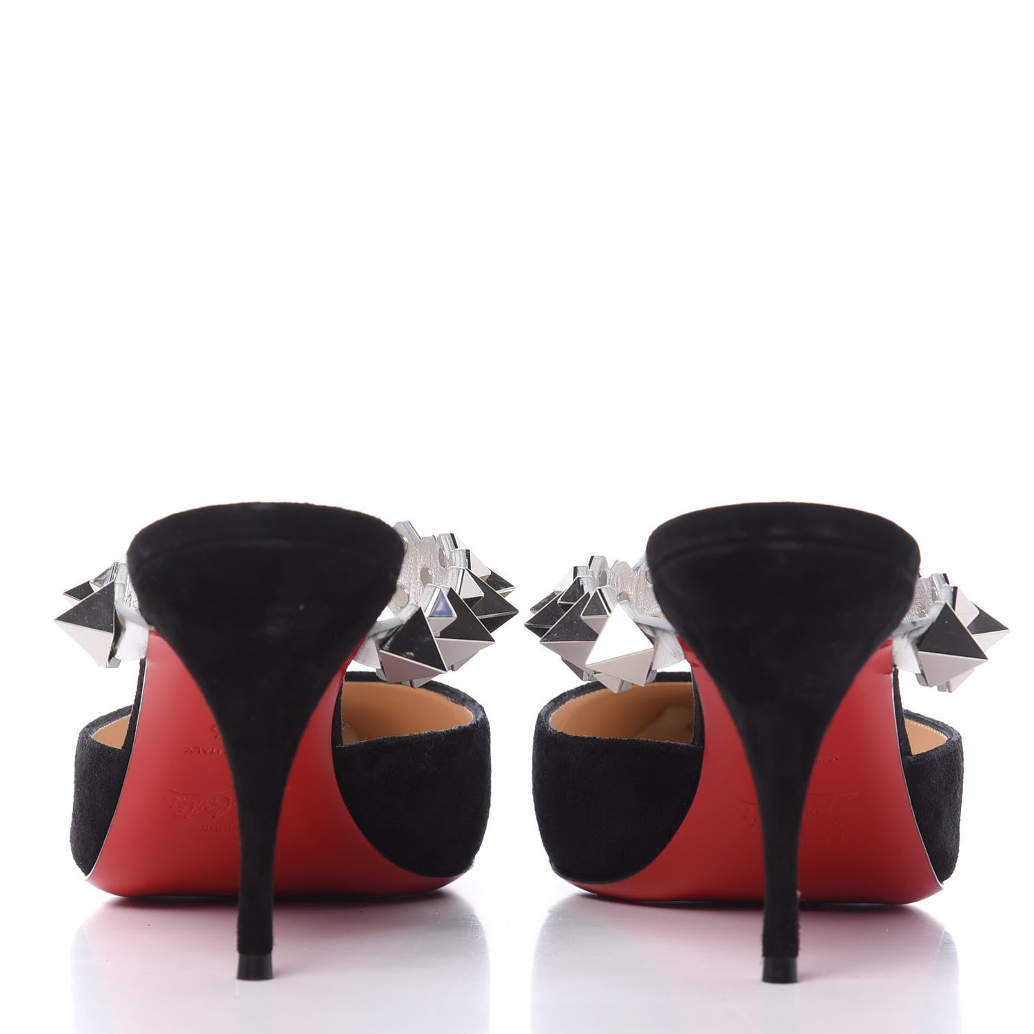 Christian Louboutin Veau Velours Specchio Planet Choc 80 Mule 40.5 Black 7 of 10
