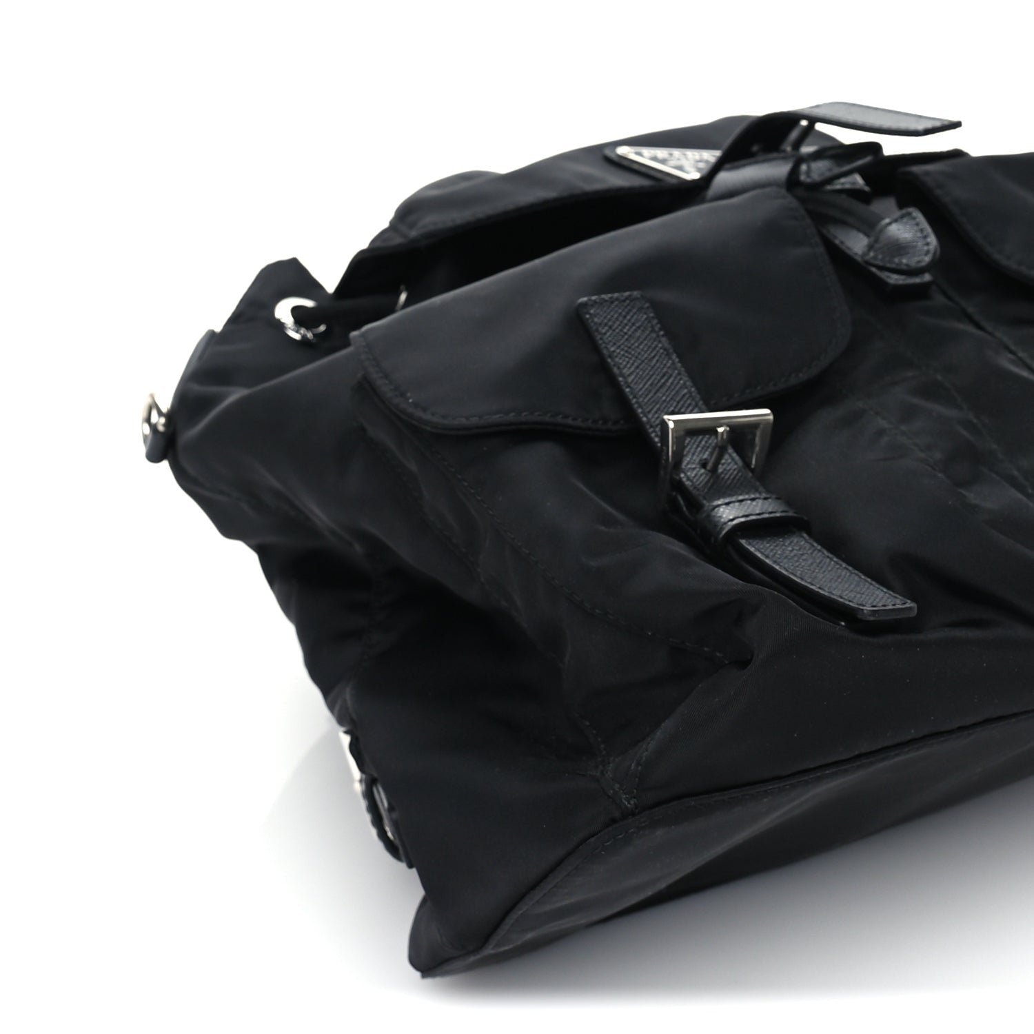 Prada Re-Nylon Vela Saffiano Medium Backpack Black 7 of 8