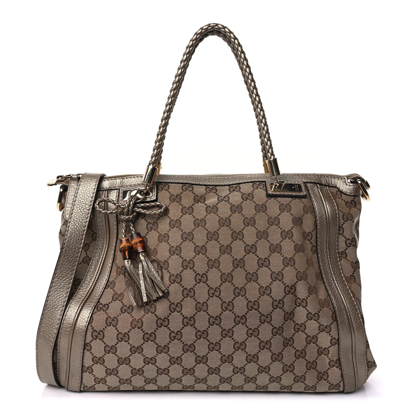 Monogram Cellarius Calfskin Large Bella Top Handle Bag Gold