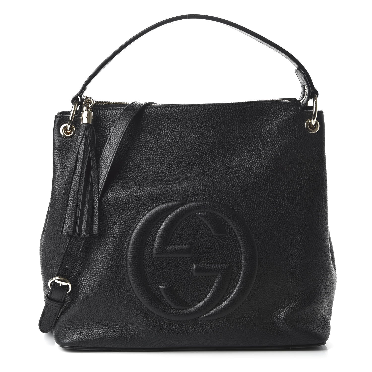 Gucci Pebbled Calfskin Large Soho Hobo Black 1 of 7