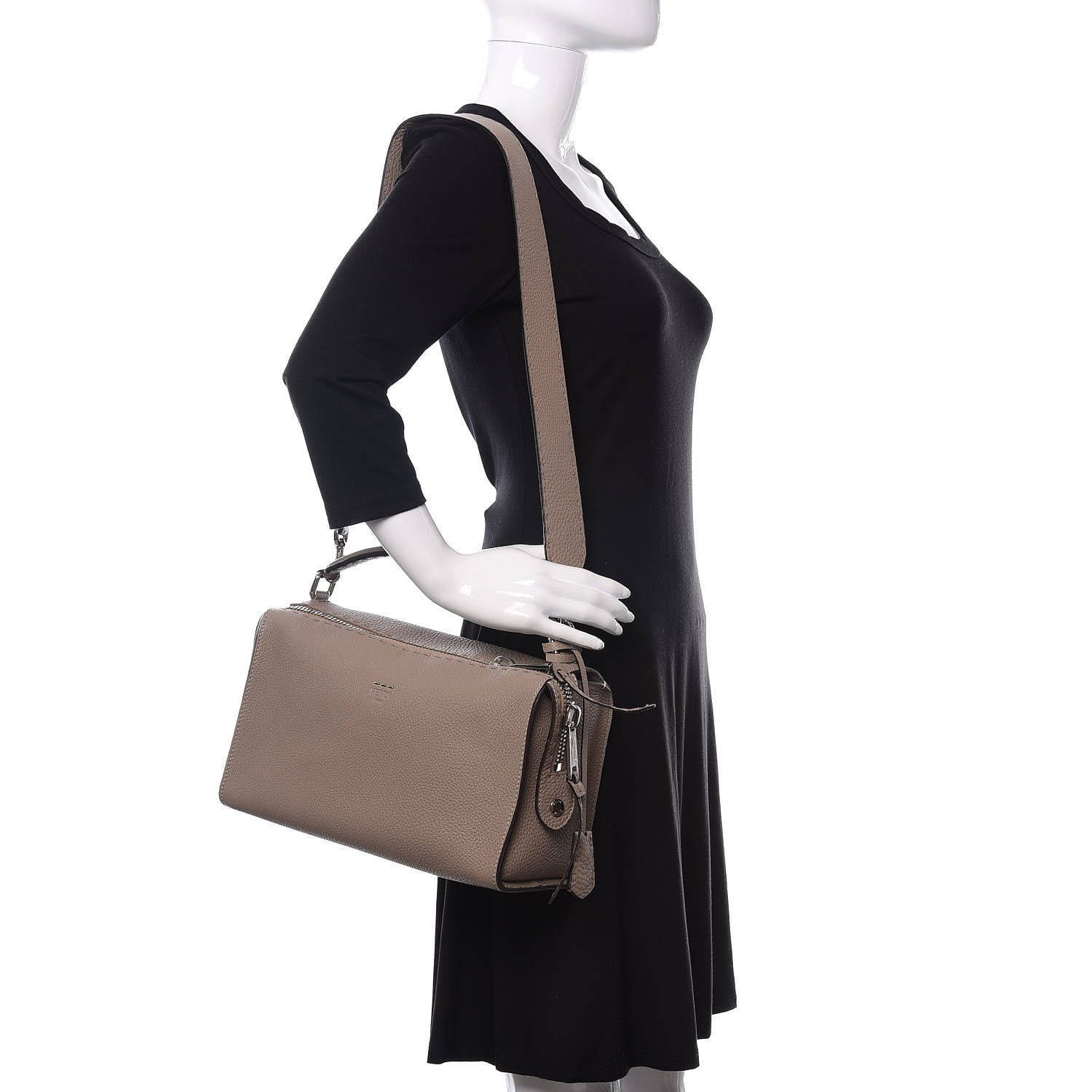 Fendi Cuoio Romano Selleria Lei Boston Tote Corda 2 of 9