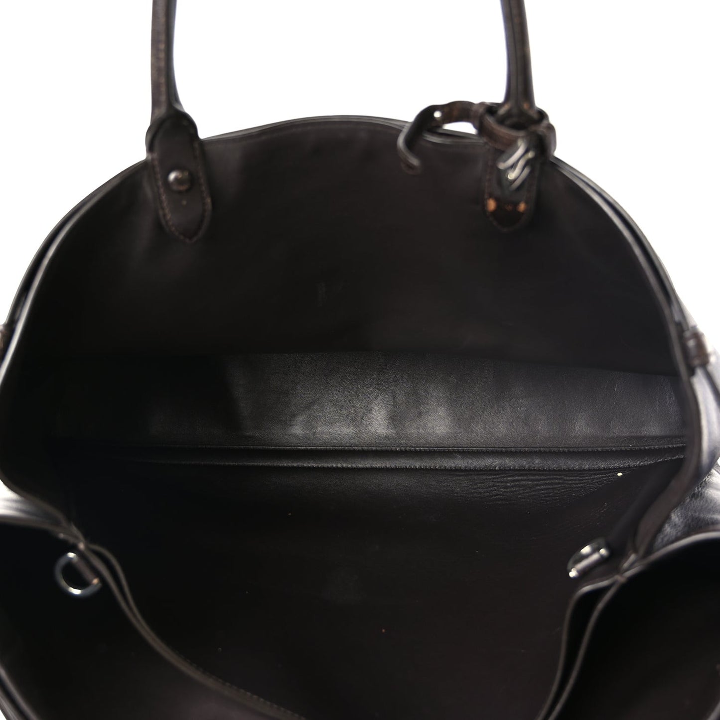 Nappa Vintage Effect Large Buckle Bag With Belt Dark Brown