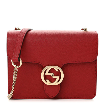 Gucci Dollar Calfskin Small Interlocking G Shoulder Bag Red 1 of 7