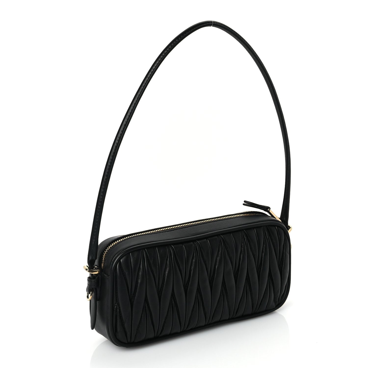 Miu Miu Nappa Matelasse Pouch Black 2 of 8