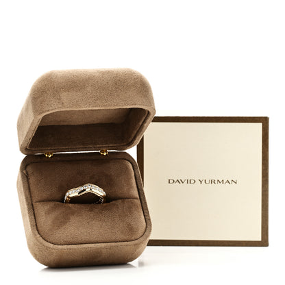 David Yurman 18K Yellow Gold Diamond 5mm Zig Zag Stax Ring 56 7.75 5 of 5