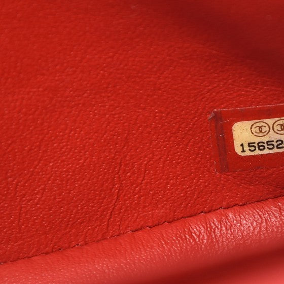 Lambskin Quilted Jumbo Double Flap Red