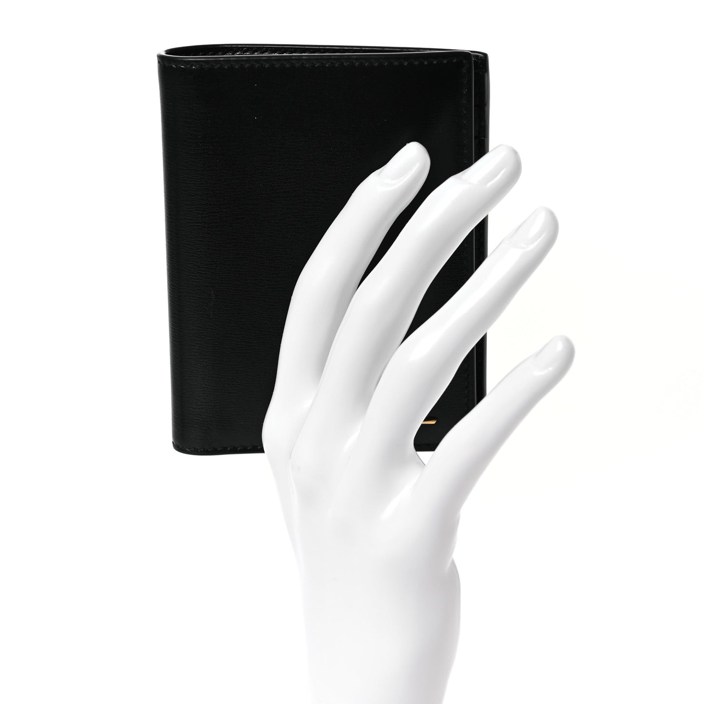 Calfskin Techno Credit Card Wallet Black