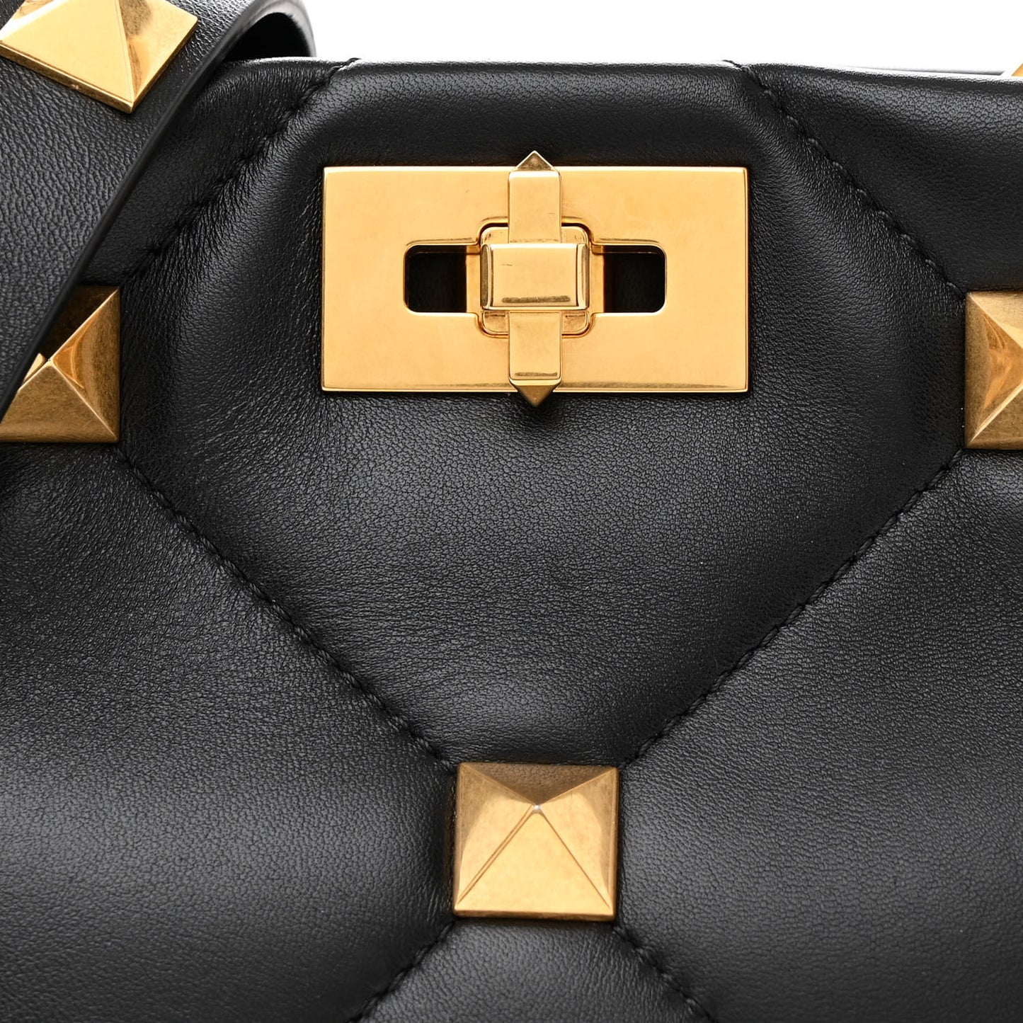 Nappa Small Roman Stud The Handle Bag Black