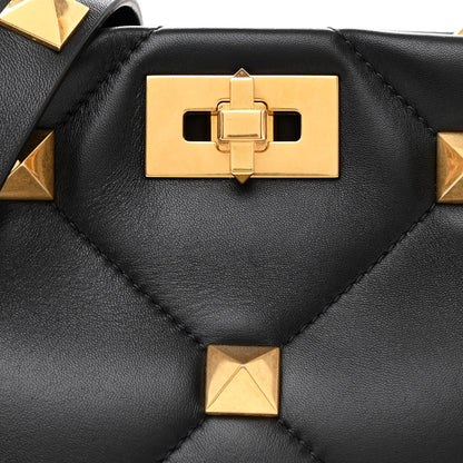 Valentino Garavani Nappa Small Roman Stud The Handle Bag Black 8 of 11