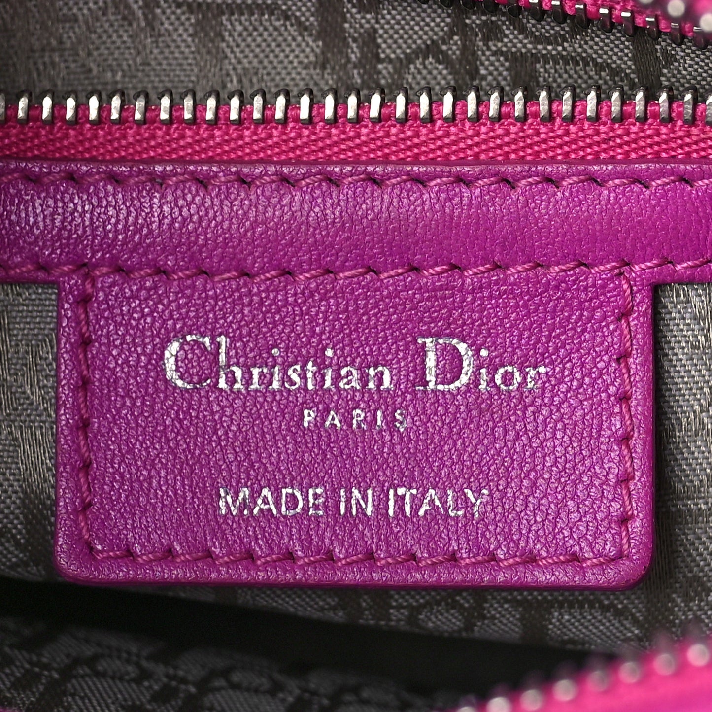 Lambskin Cannage Medium Lady Dior Fuchsia