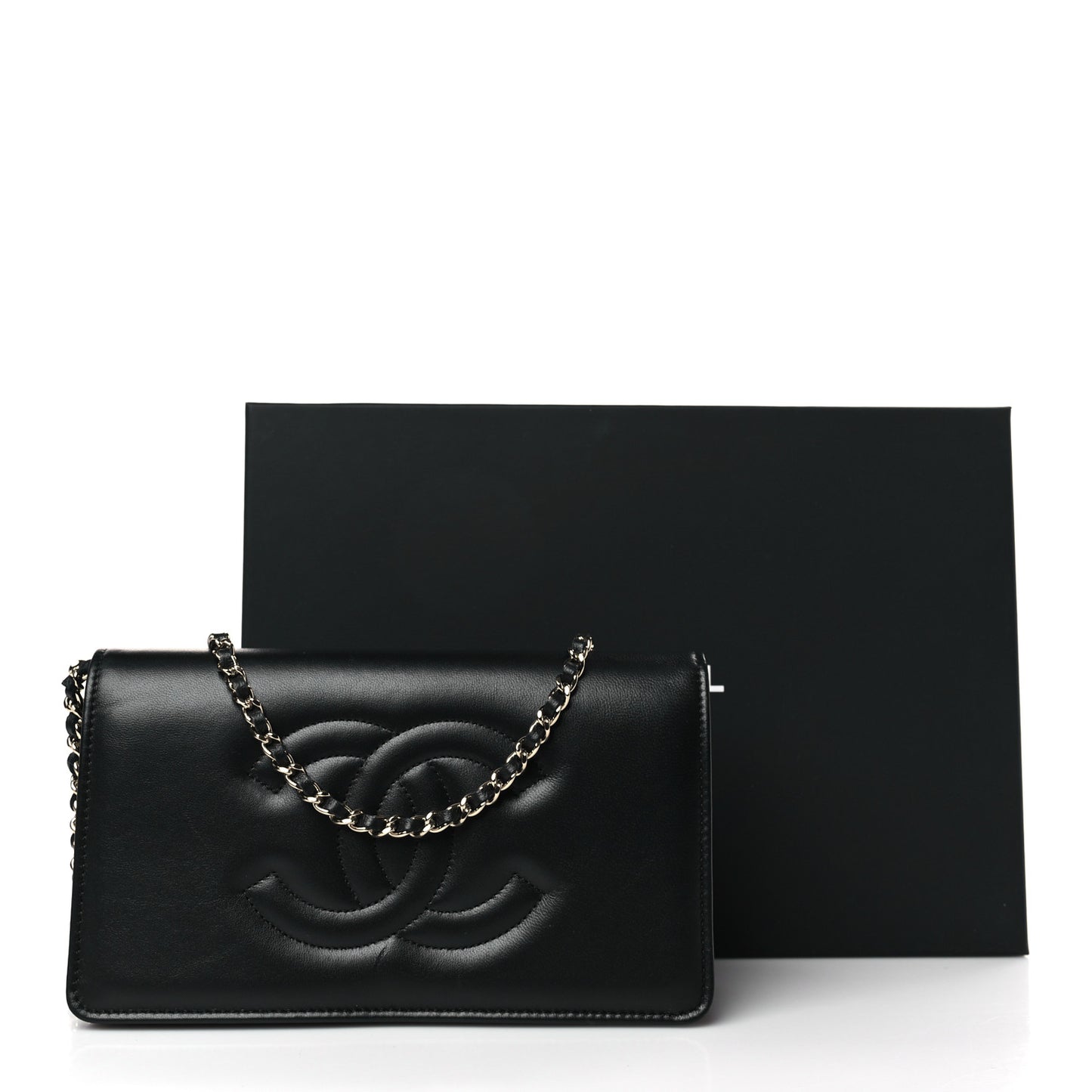 Lambskin Timeless CC Wallet on Chain WOC