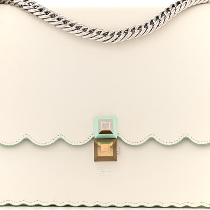 Fendi Vitello Liberty Scalloped Studded Kan I Shoulder Bag Bianco 8 of 11