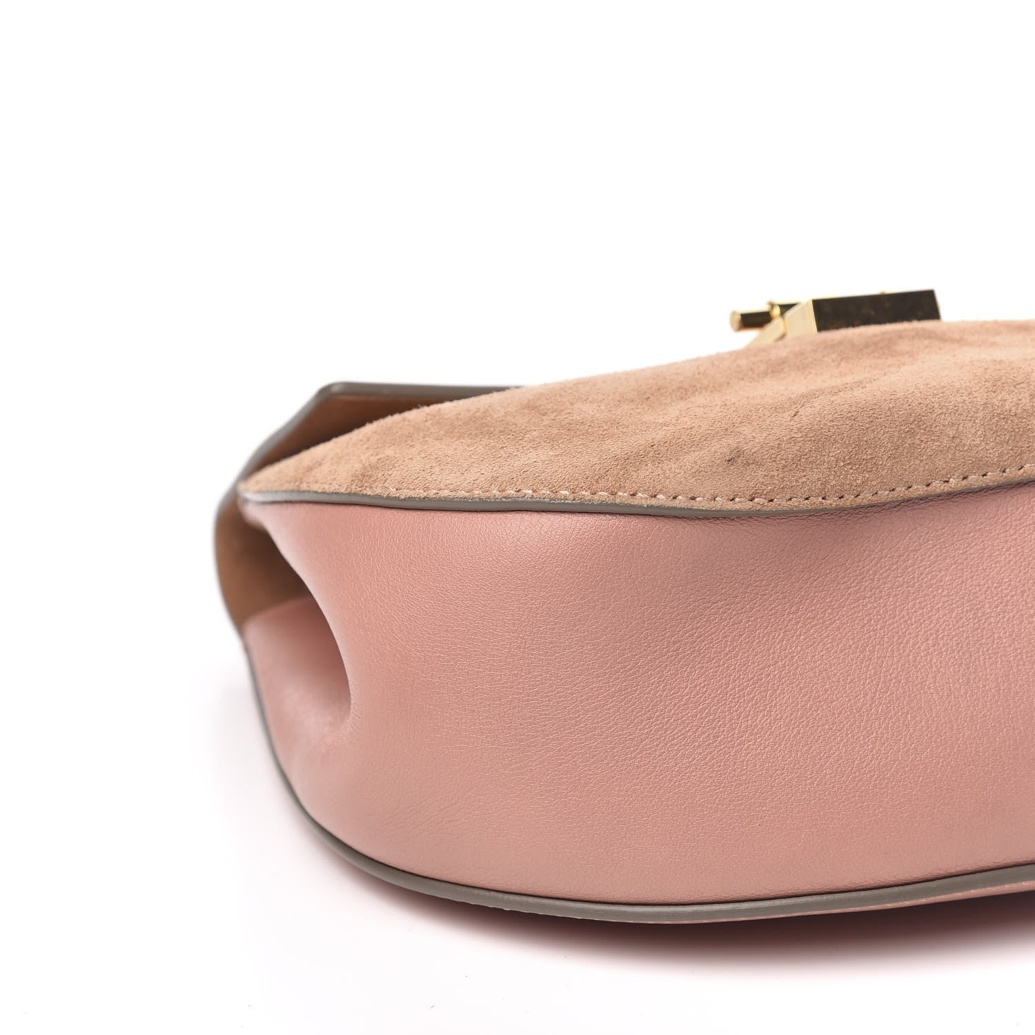 Chloe Suede Smooth Calfskin Drew Shoulder Bag Misty Rose 10 of 12