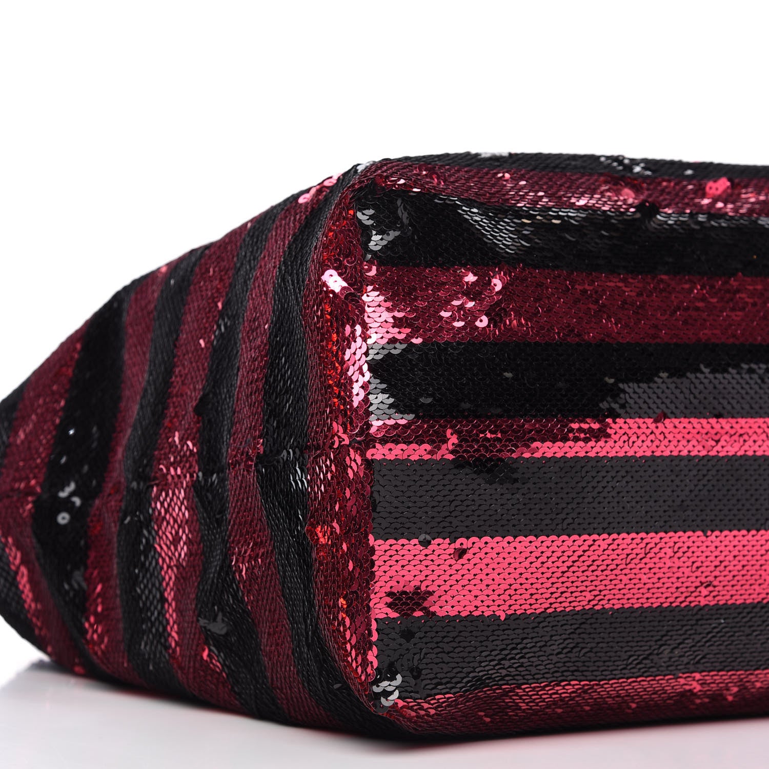 Prada Paillettes Striped Tote Fuxia 6 of 10