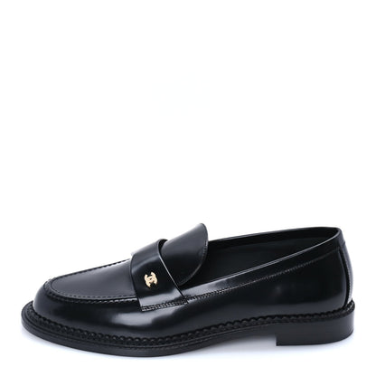 Chanel Shiny Calfskin CC Loafers 42  Black 1 of 7