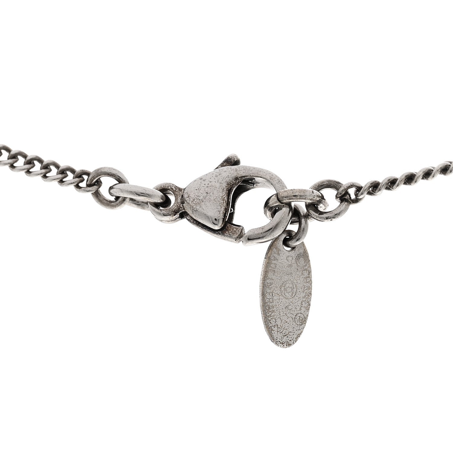 Chanel Crystal Timeless CC Necklace Silver 5 of 5