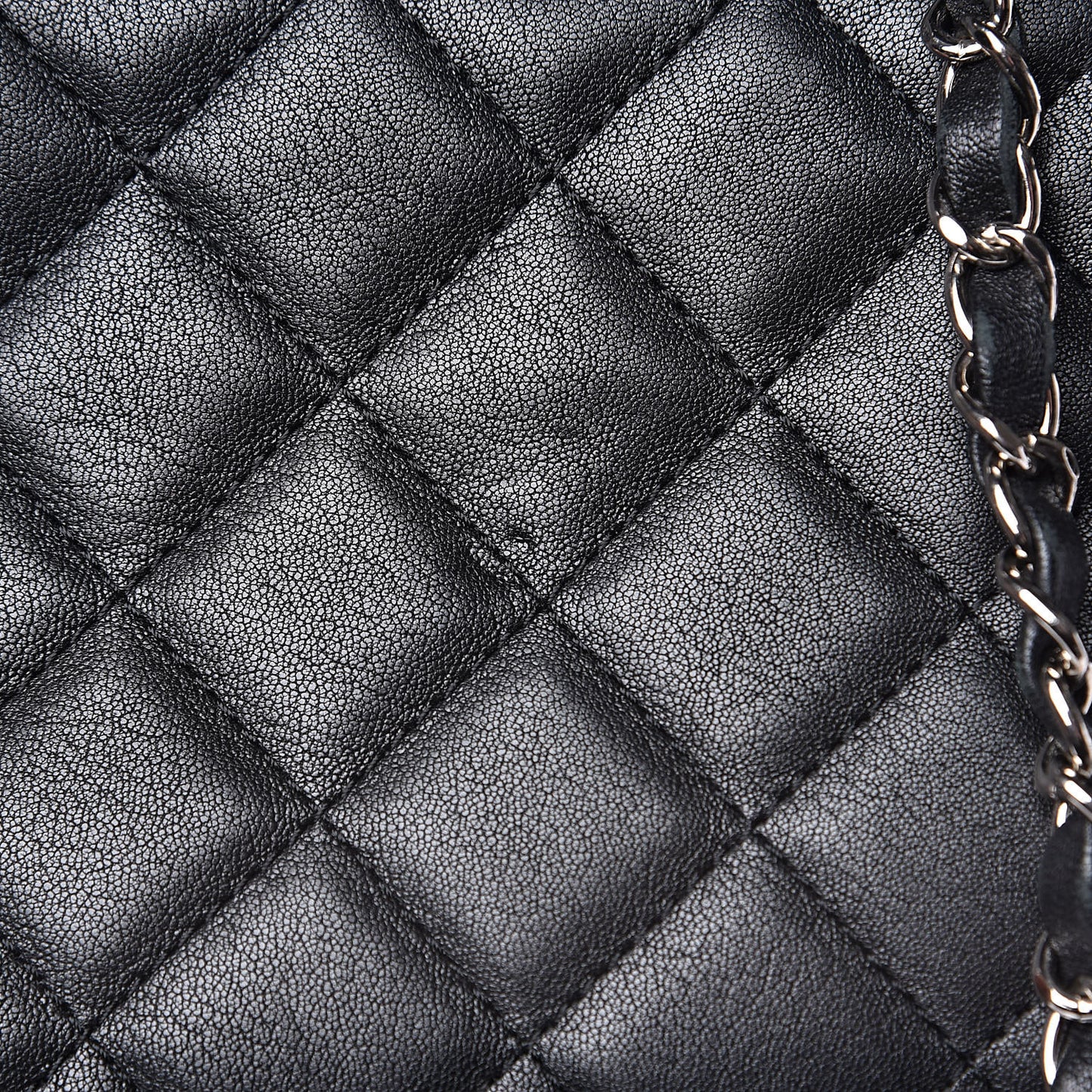 Grained Calfskin Quilted Small CC Box Flap Black