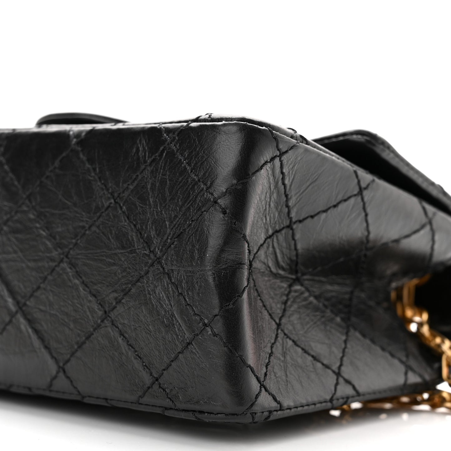Aged Calfskin Quilted 2.55 Reissue Mini Flap Black