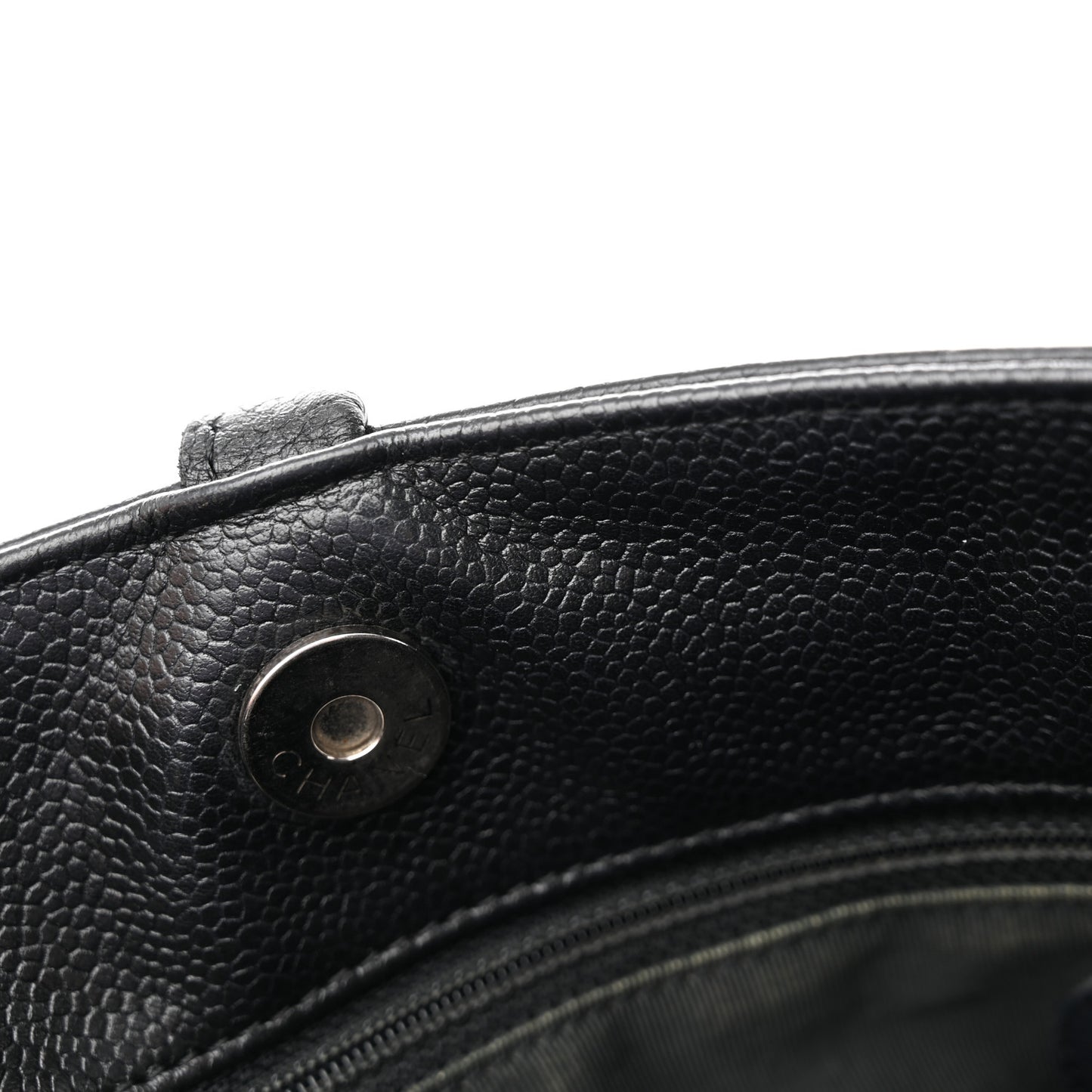 Caviar Quilted CC Shopping Tote Black