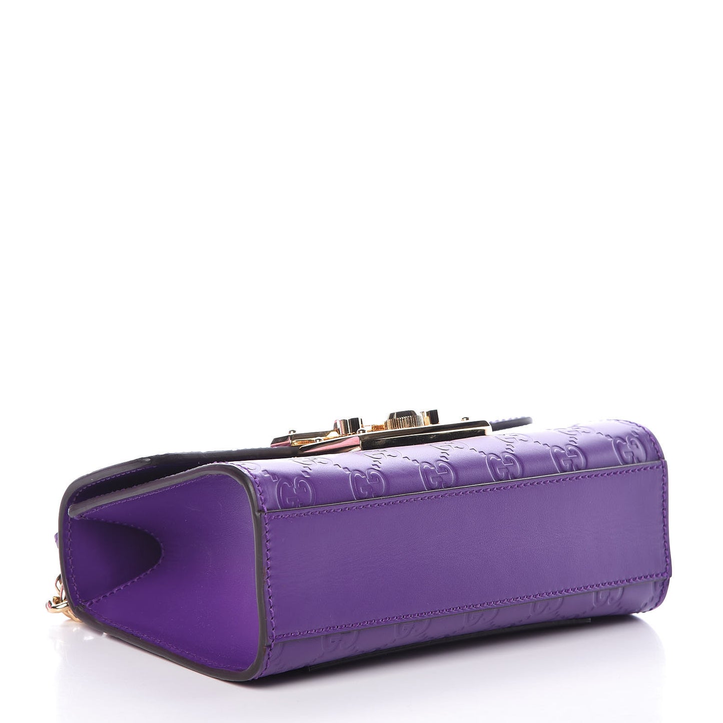Guccissima Small Padlock Shoulder Bag Purple