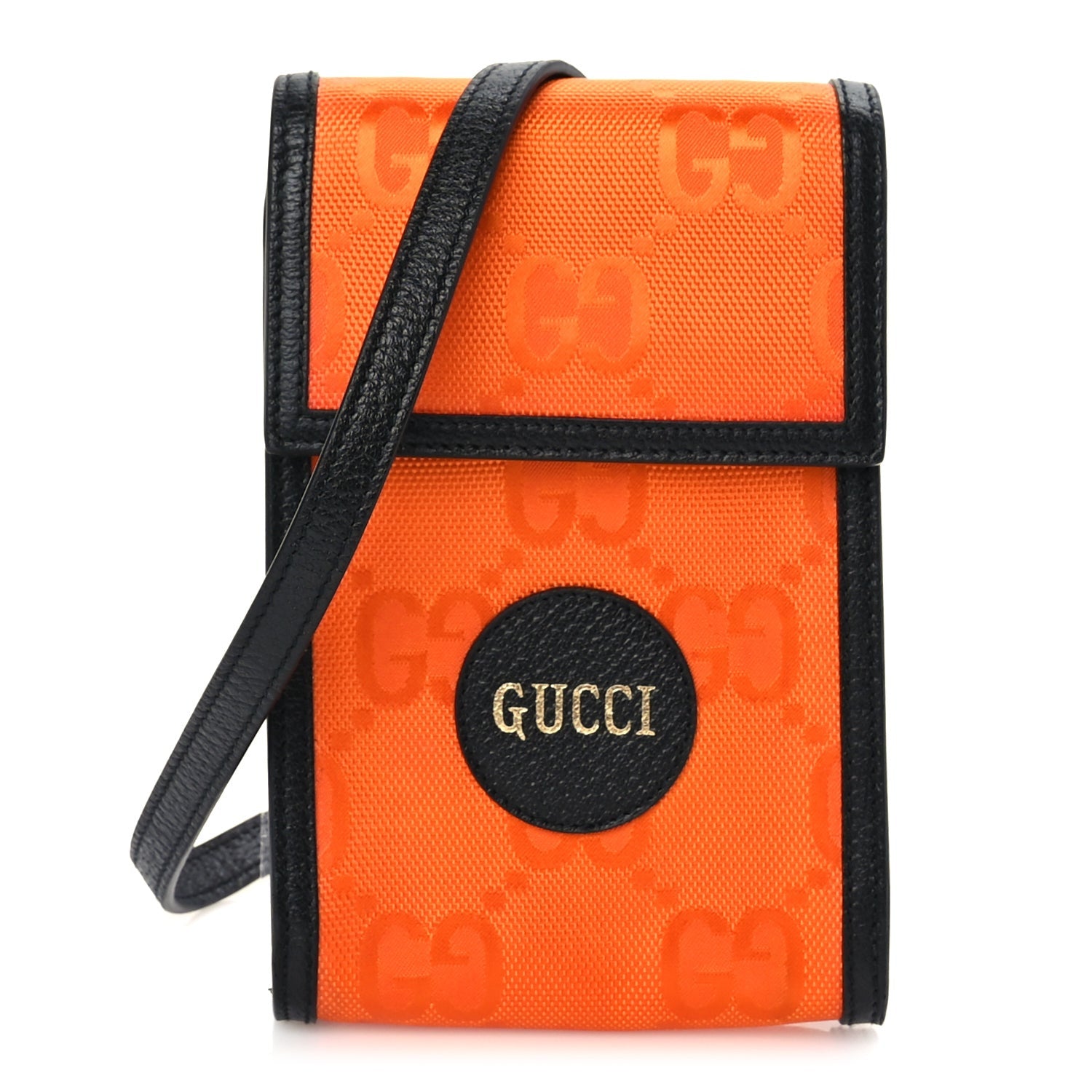 Gucci Econyl Nylon Monogram Off The Grid Crossbody Bag Carrot Orange Black 1 of 7