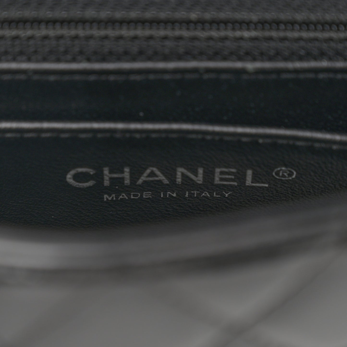 Patent Calfskin Quilted Mini Rectangular Flap Black