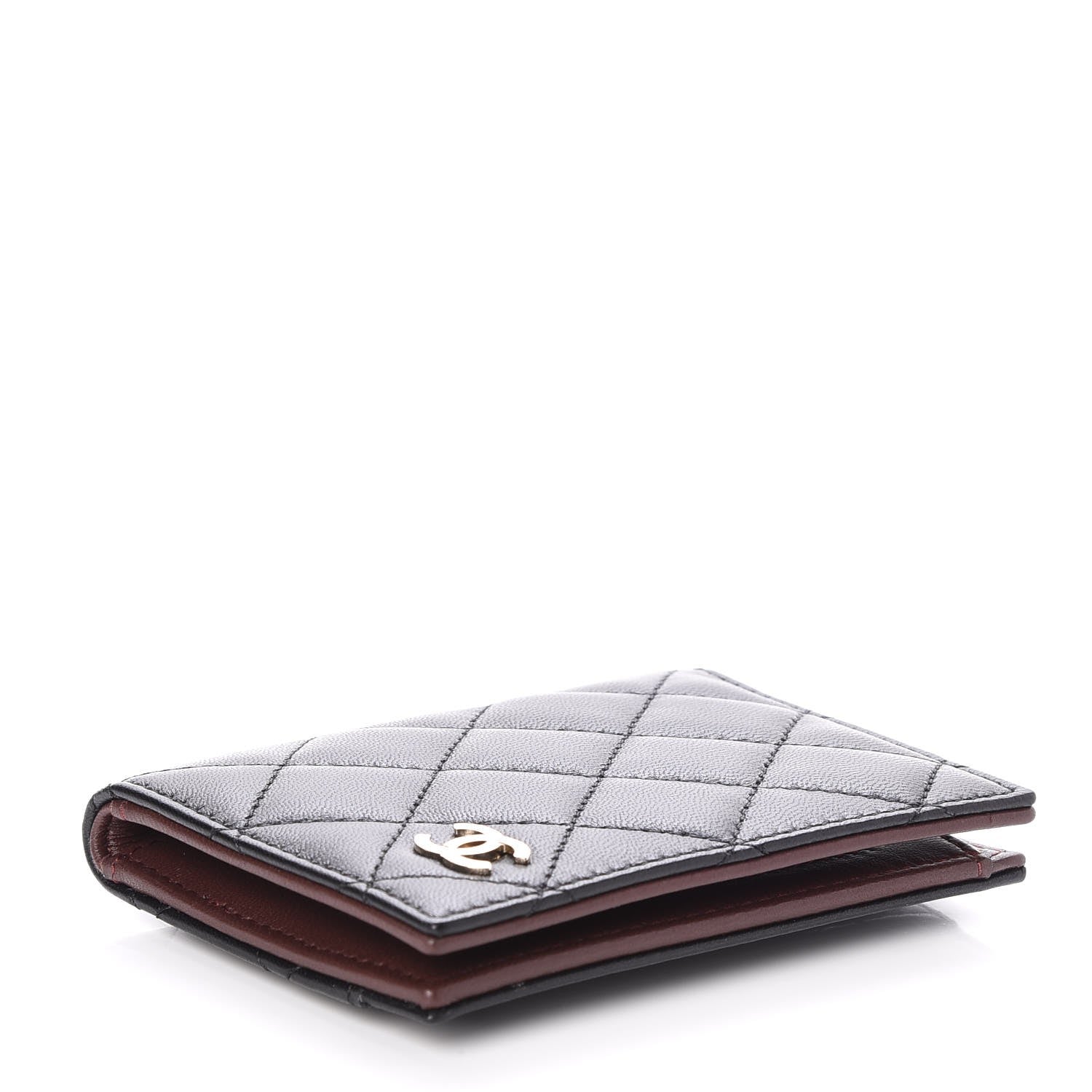 Chanel Lambskin Quilted Card Holder Wallet Black 4 of 8