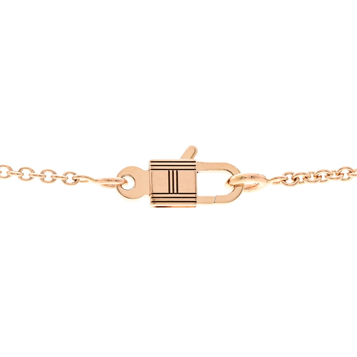 18K Rose Gold Diamond Amulettes Cadenas Pendant Necklace