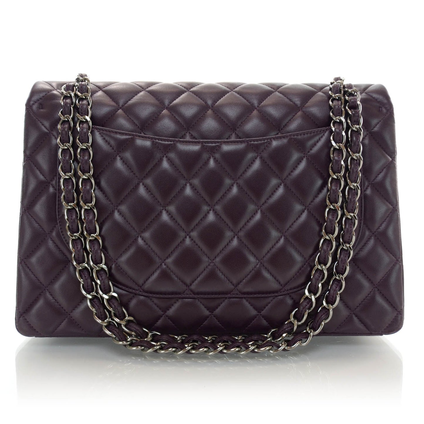 Lambskin Quilted Maxi Flap Plum