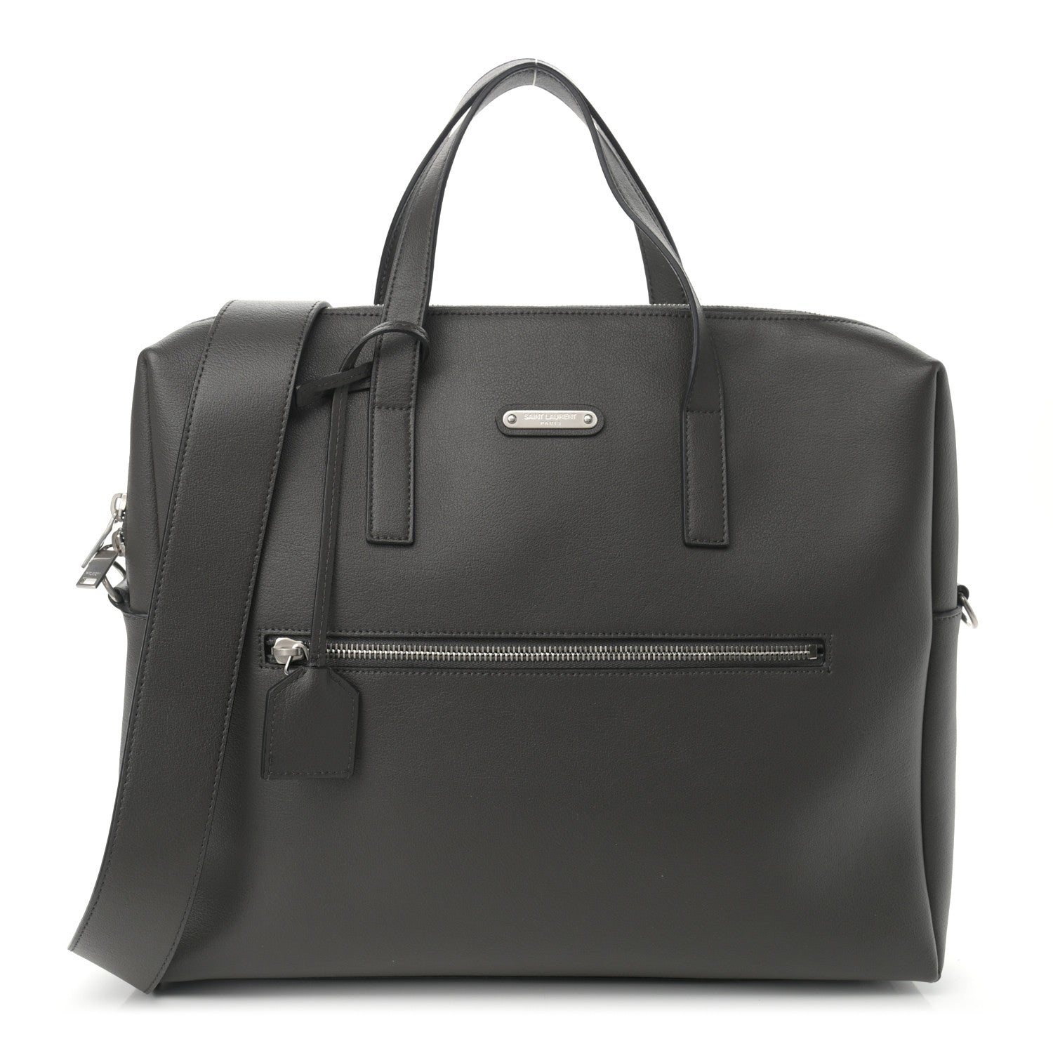 Saint Laurent Calfskin Bold Briefcase Grey 1 of 9