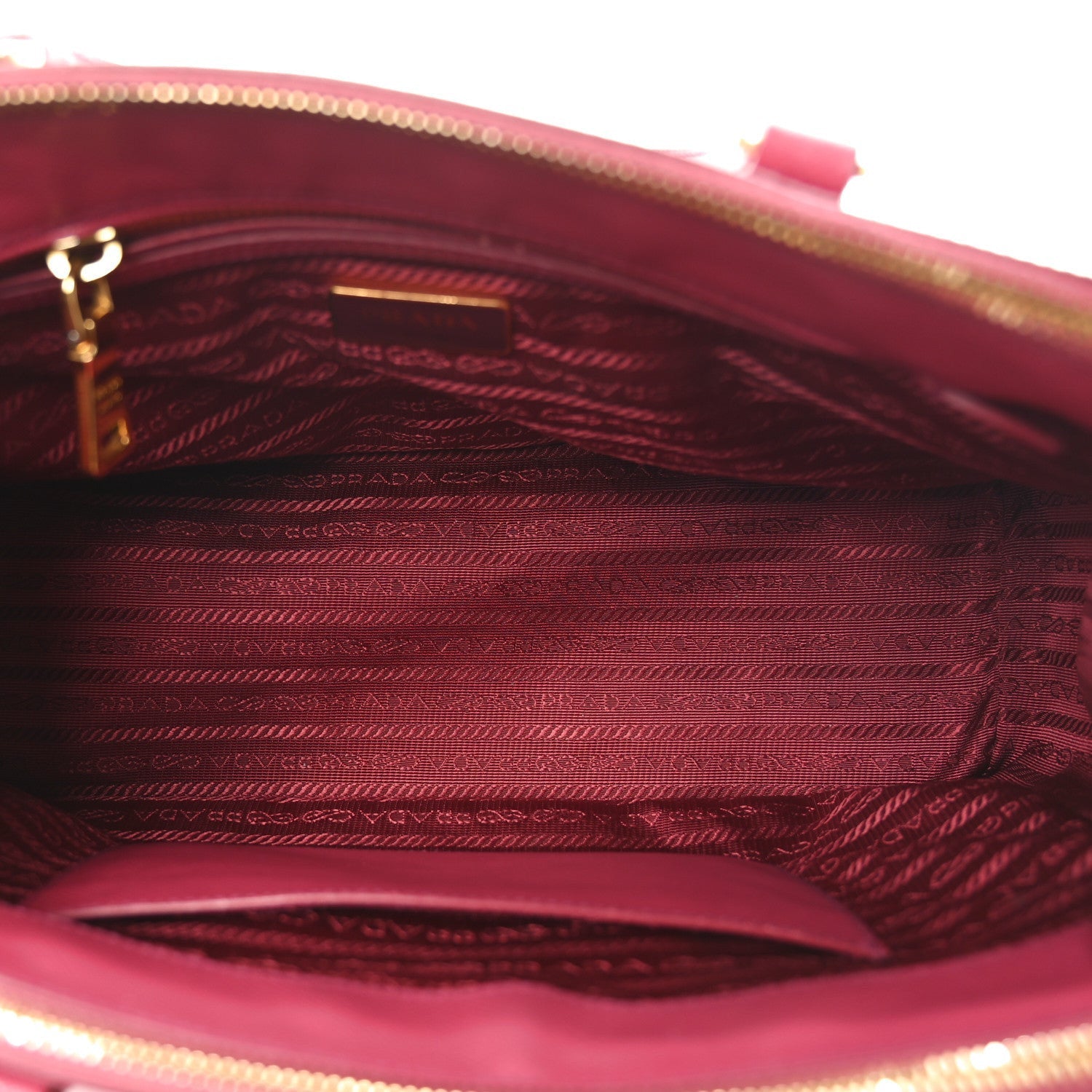 Prada Saffiano Small Galleria Double Zip Tote Peonia 6 of 7