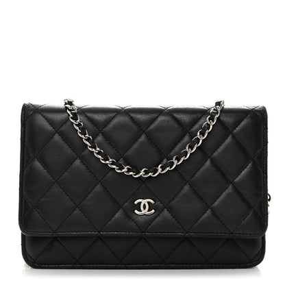 Chanel Lambskin Quilted Wallet On Chain WOC Black 1 of 11