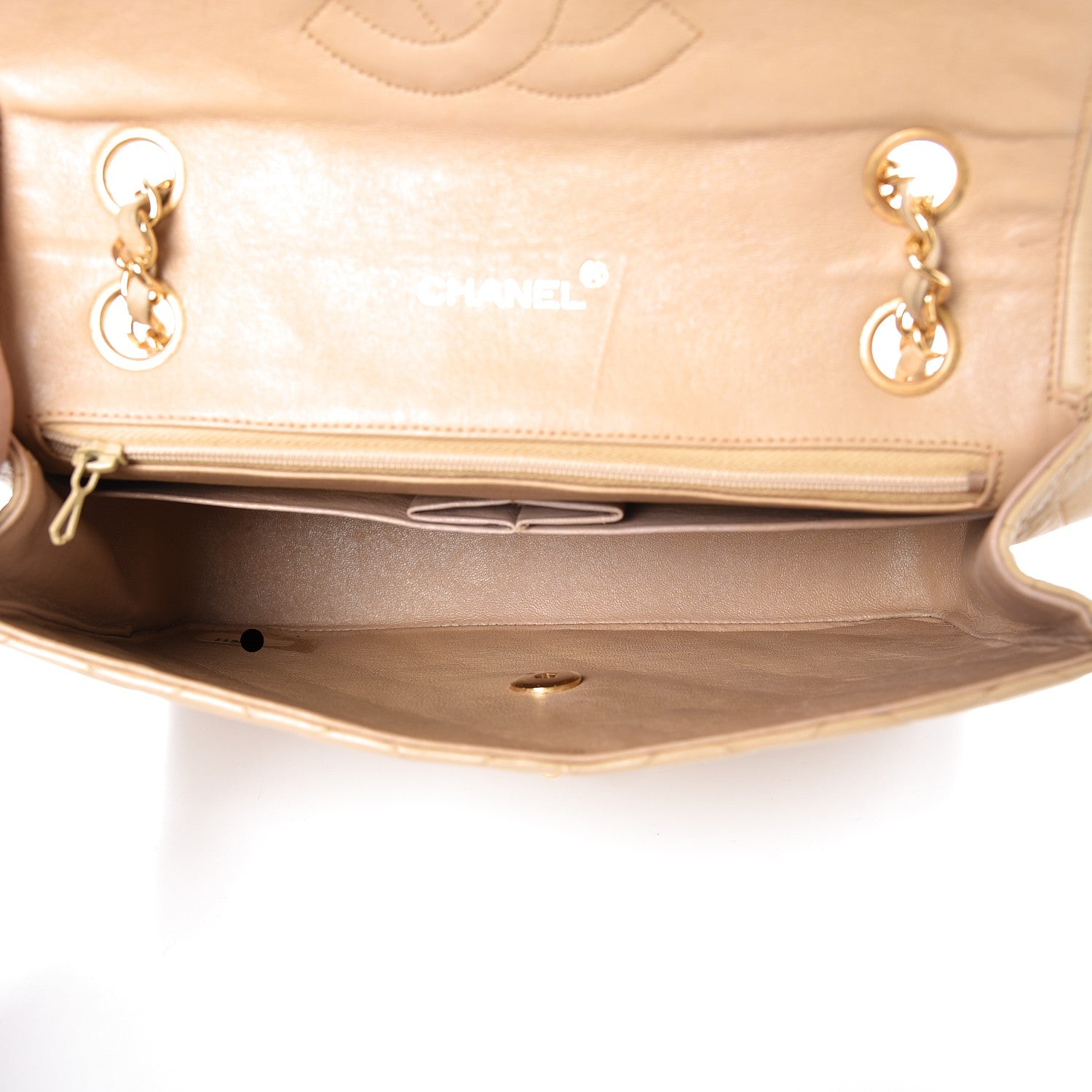 Chanel Lambskin Quilted Medium Single Flap Beige 6 of 14