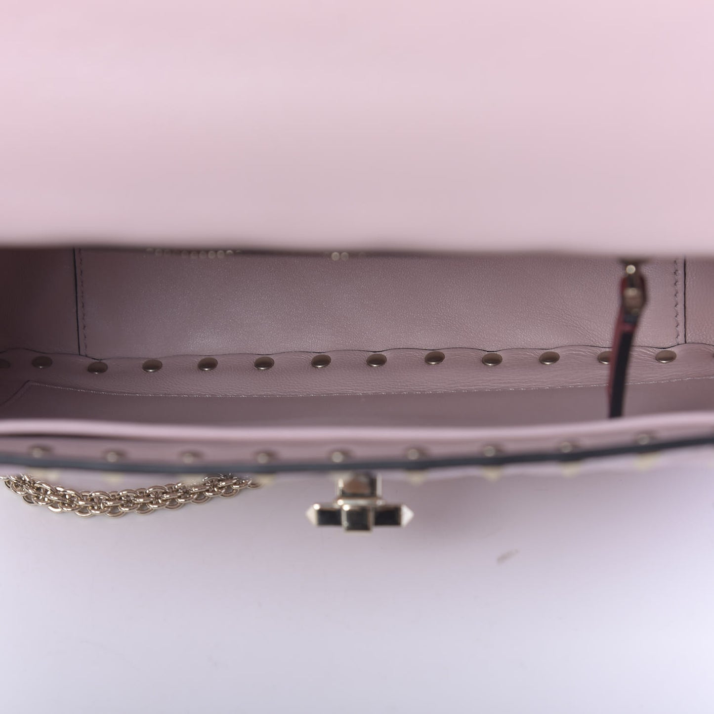 Nappa Medium Rockstud Spike Shoulder Bag Water Rose