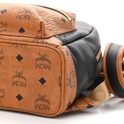 MCM Visetos Calfskin Medium Geonautic Backpack Black Cognac 10 of 13