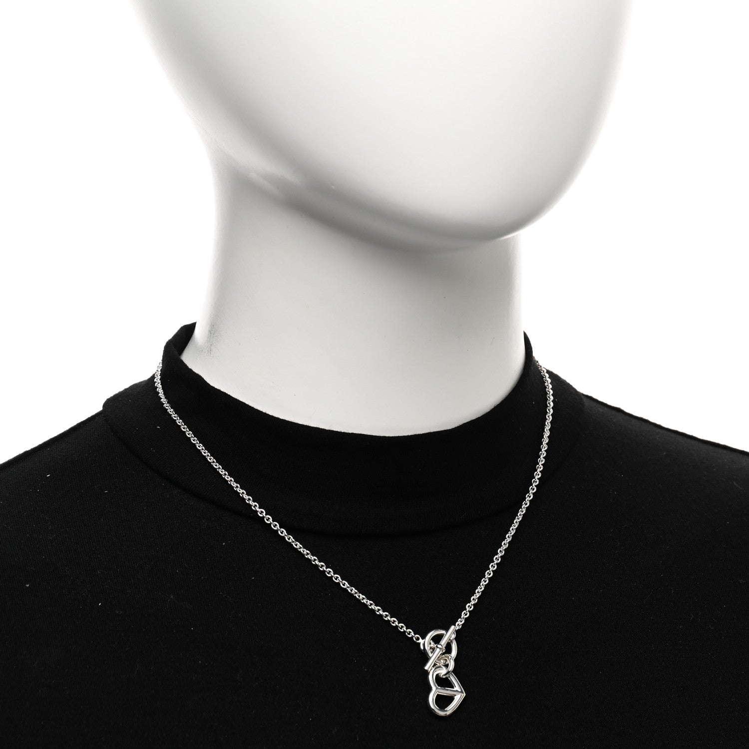 Hermes Sterling Silver Chaine D'Ancre Heart Toggle Necklace 2 of 5