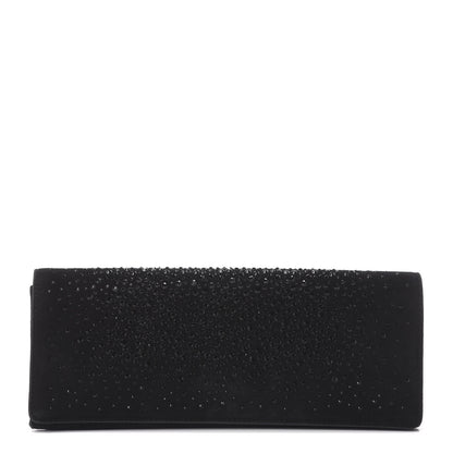 Gucci Suede Crystal Clutch Black 1 of 5