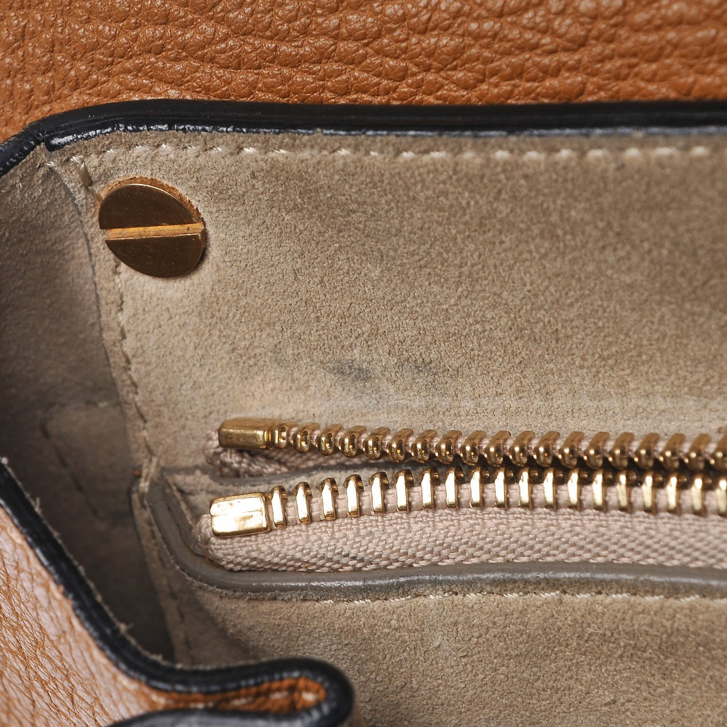 Grained Lambskin Large Drew Shoulder Bag Caramel