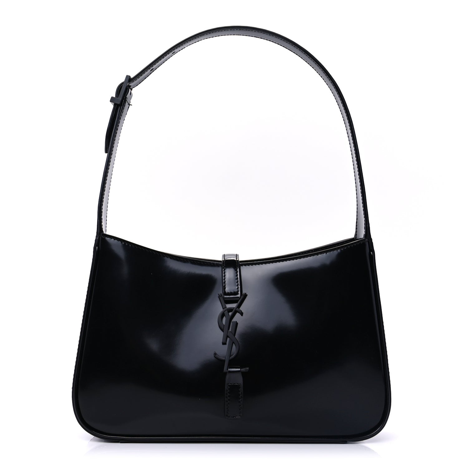 Saint Laurent Patent Le 5 A 7 Monochrome Hobo  Black 2 of 9