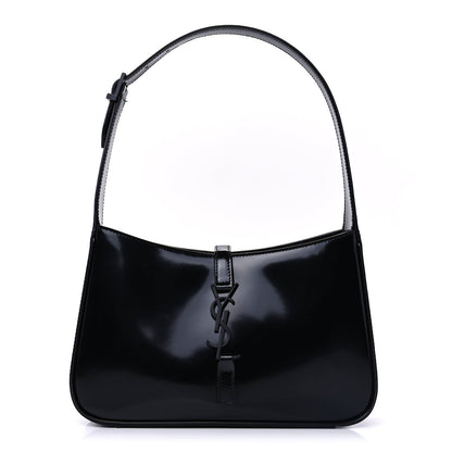 Saint Laurent Patent Le 5 A 7 Monochrome Hobo  Black 2 of 9