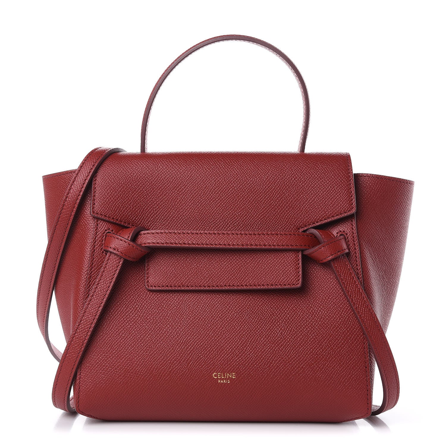 Celine Grained Calfskin Nano Belt Bag Ruby 1 of 8