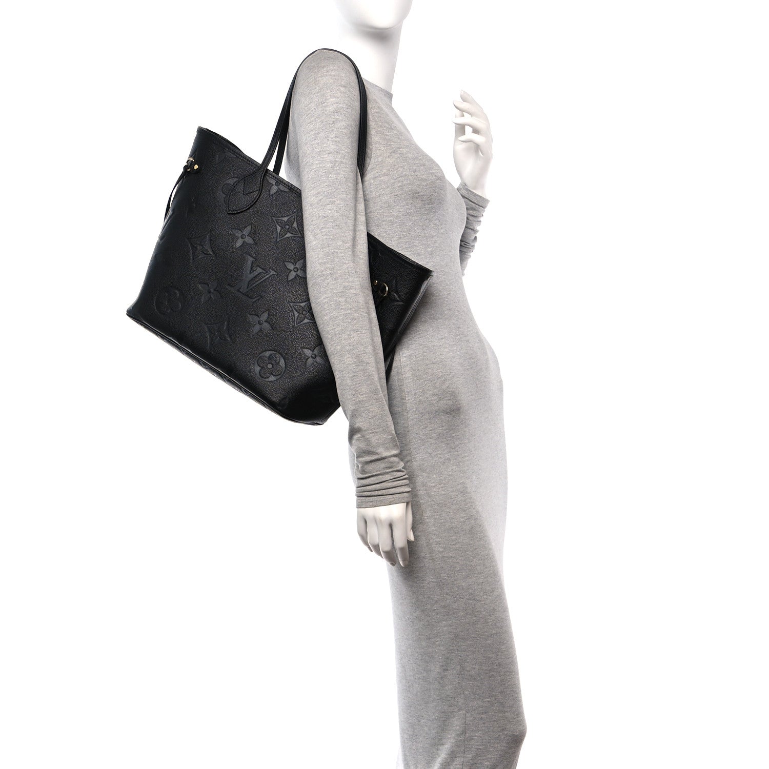 Louis Vuitton Empreinte Monogram Giant Neverfull MM Black 2 of 11